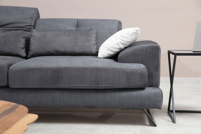 Atelier Del Sofa Sofá de 3 Plazas Antracita 225x92x79 cm